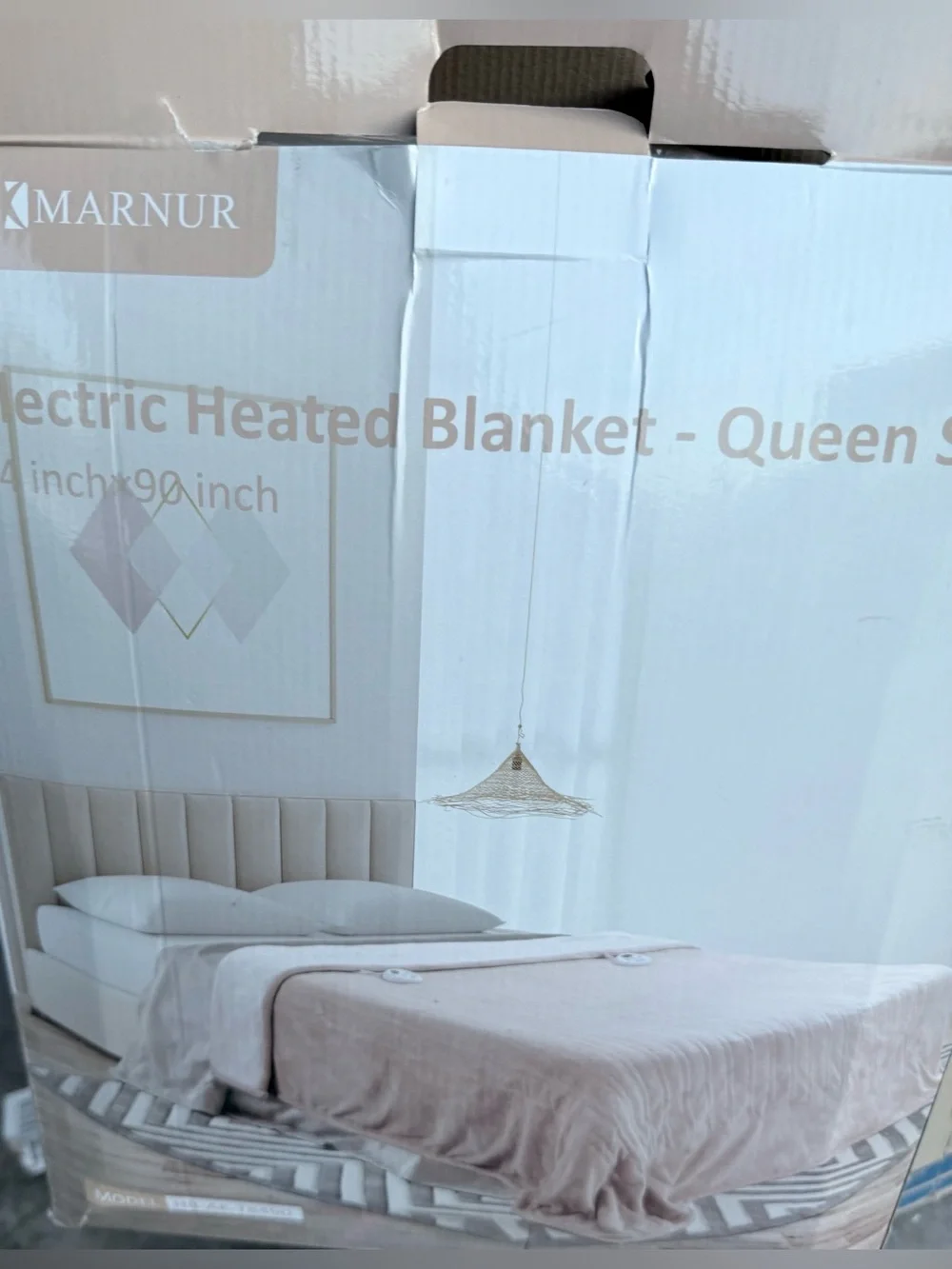 Marnur Beige Electric Heating Blanket Queen Size